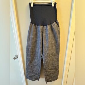 Stylish Navy & White Maternity Pants by Motherhood- Front pockets